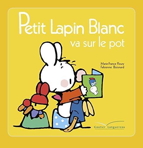 Petit lapin blanc va sur le pot